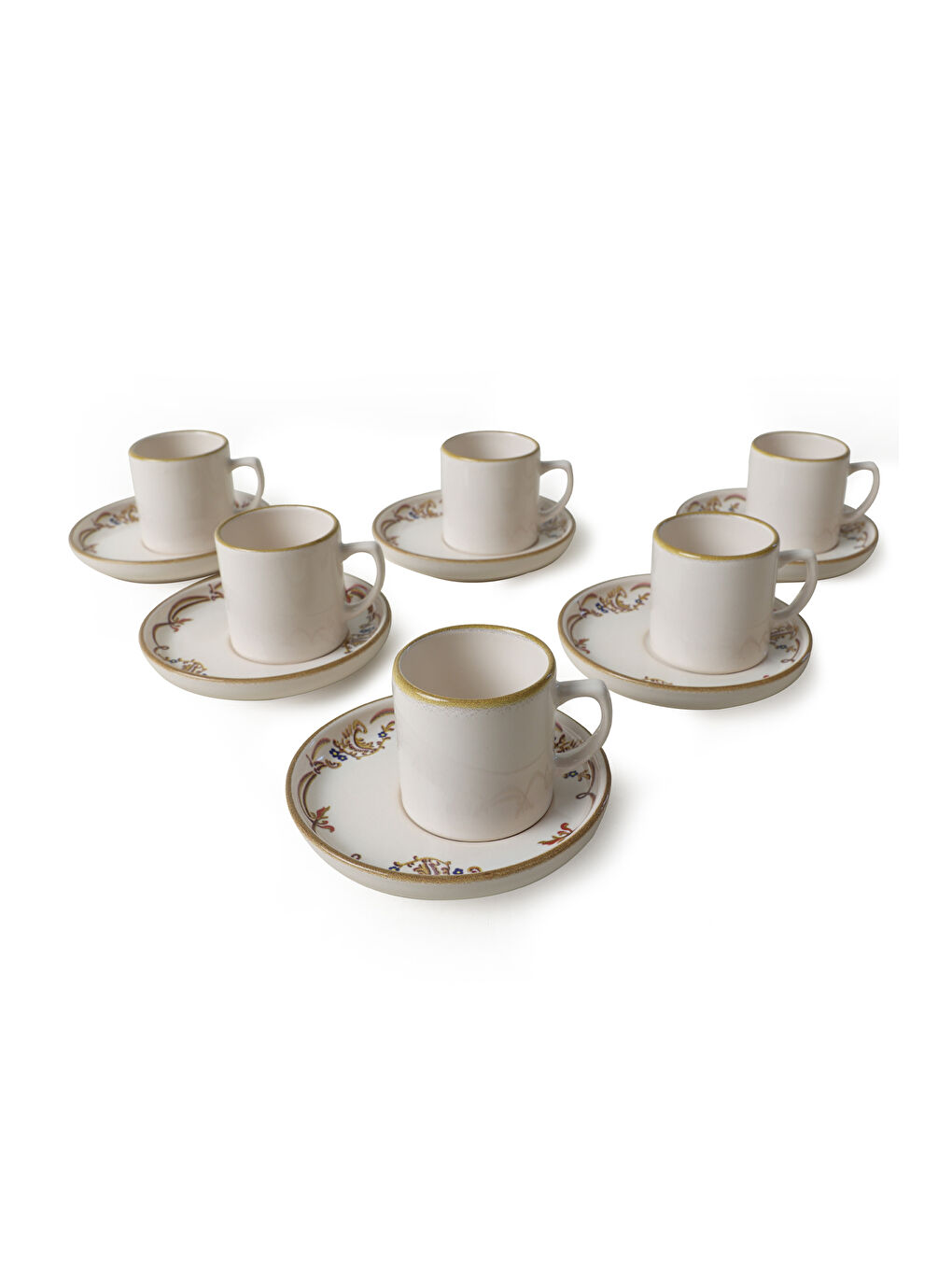 Karışık Bronze Bloom Nordic Kahve Takımı 12 Parça 6 Kişilik-4