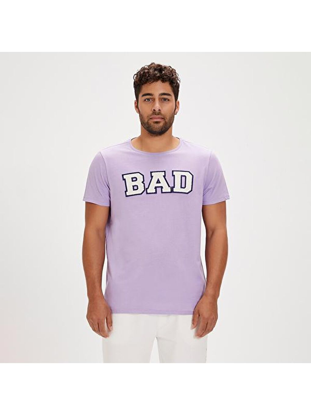 Felt Erkek Pembe Yuvarlak Yaka Tişört