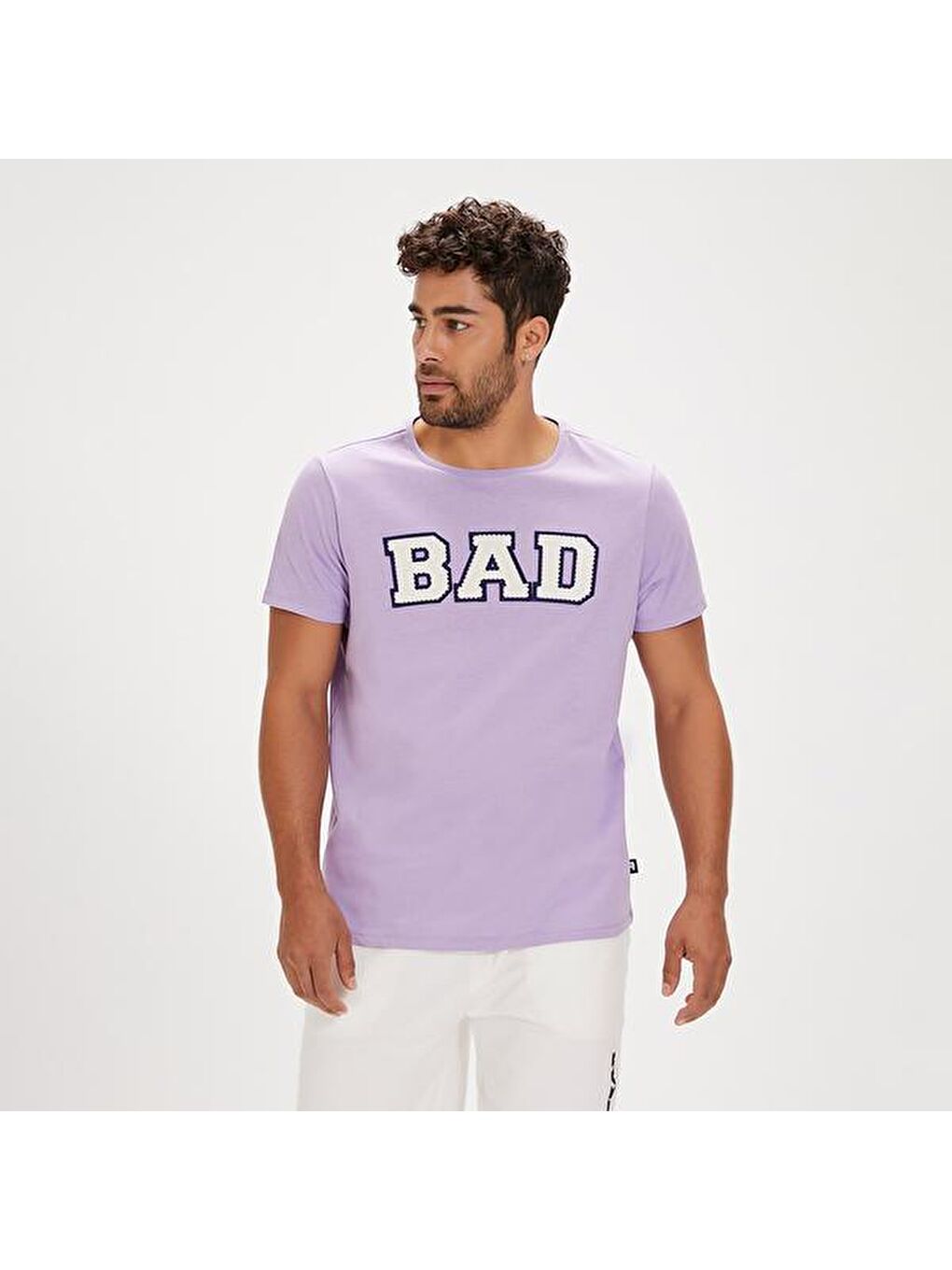 Felt Erkek Pembe Yuvarlak Yaka Tişört-2