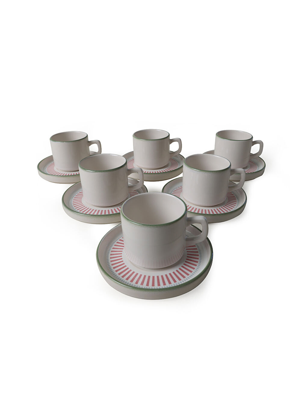 Karışık Rose Line Stackable Çay Takımı 12 Parça 6 Kişilik-4