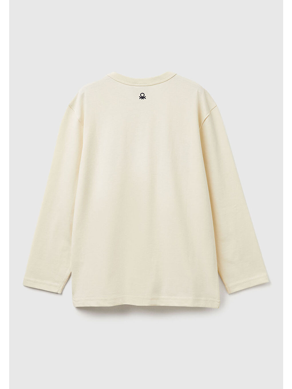 Ekru Erkek Çocuk Krem Önü Harvard Baskılı Arkası Logo İşlemeli Uzun Kollu T-shirt-1