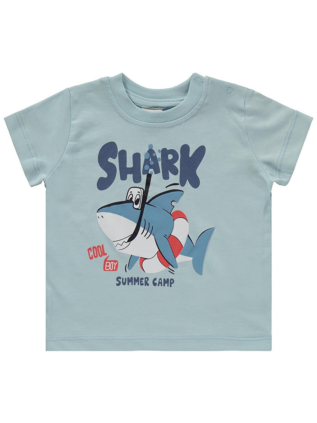 Baby Shark Baskılı 6-18 Ay Takım - Mavi-1