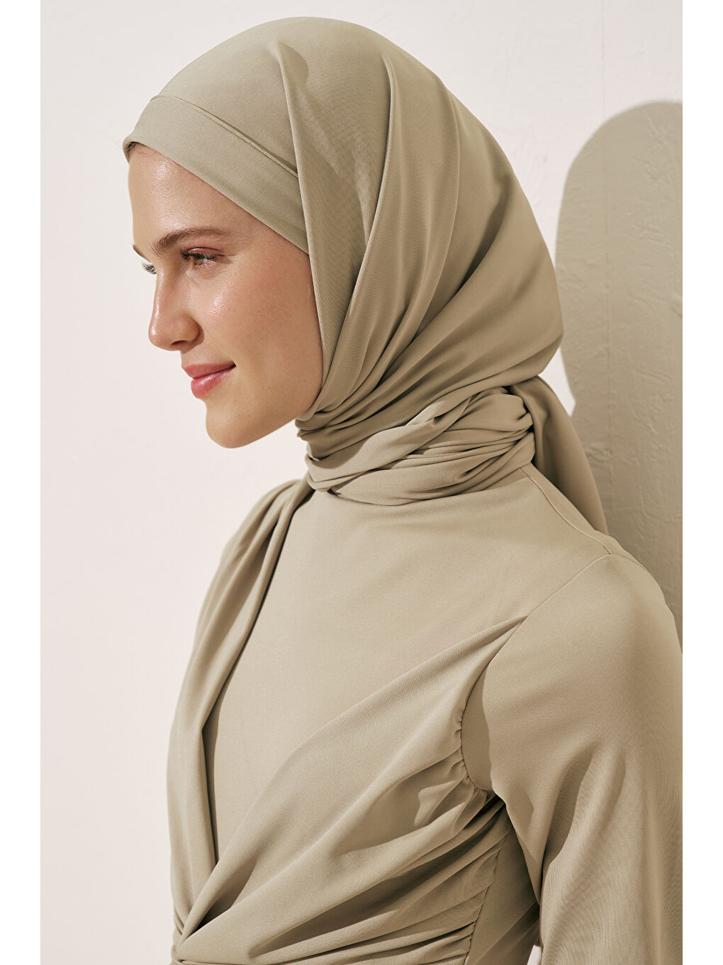 Bone Bağlamalı Mayo Şal Yeşil-1