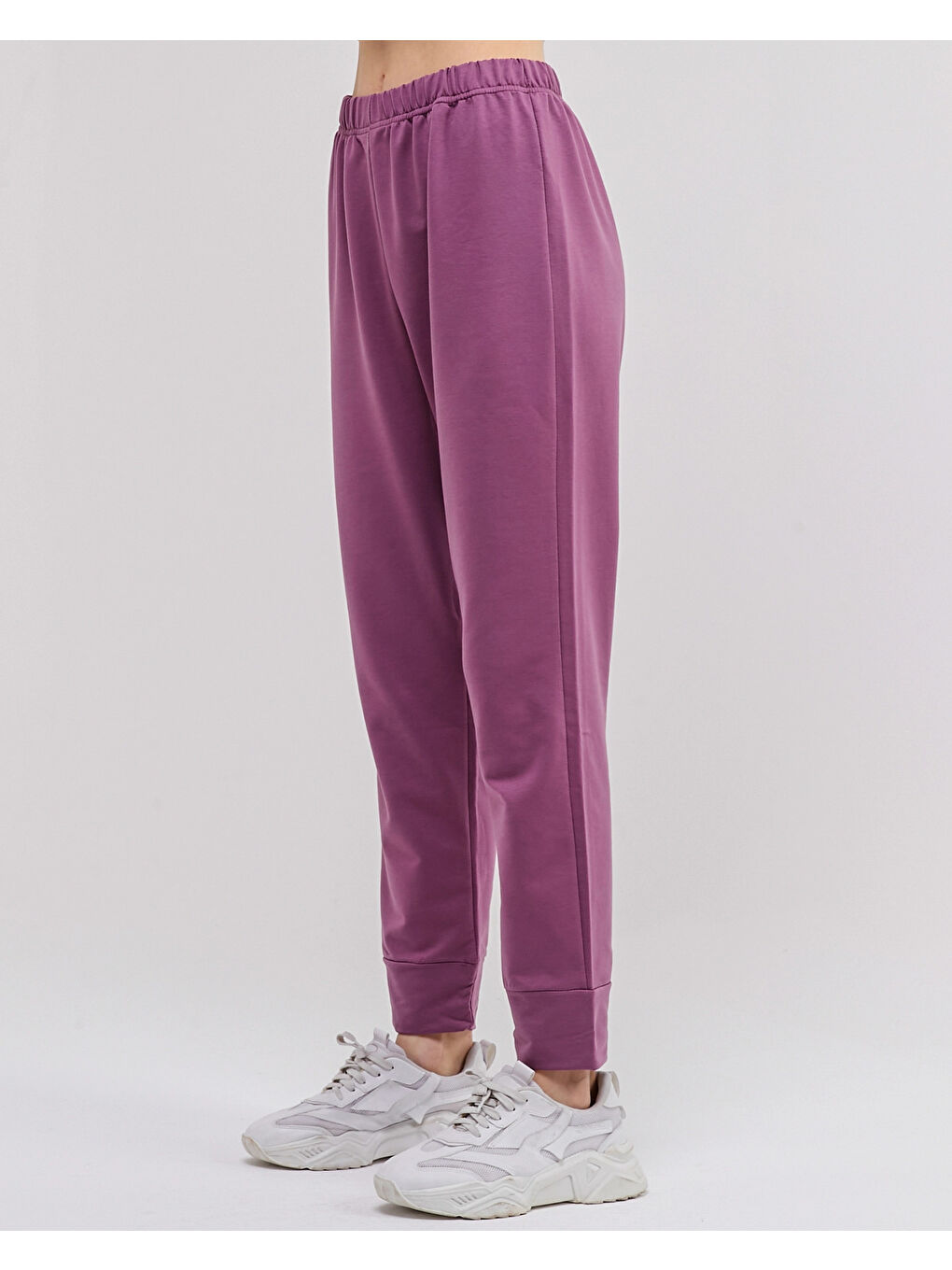 Mor Beli Lastikli Kadın Eşofman Altı N002-3