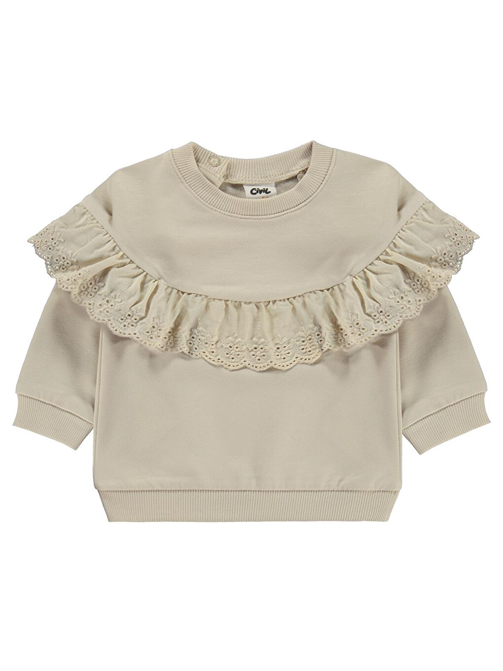 Baby Fırfırlı Basic 6-18 Ay Sweatshirt - Bej