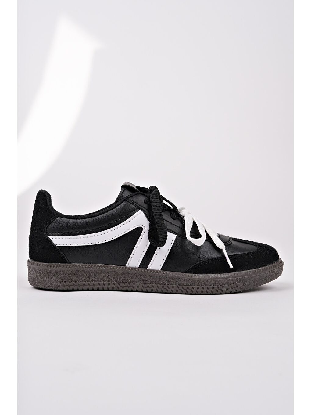 Siyah RETRO Çift Bağcıklı Günlük Kadın Sneaker Spor Ayakkabı-2