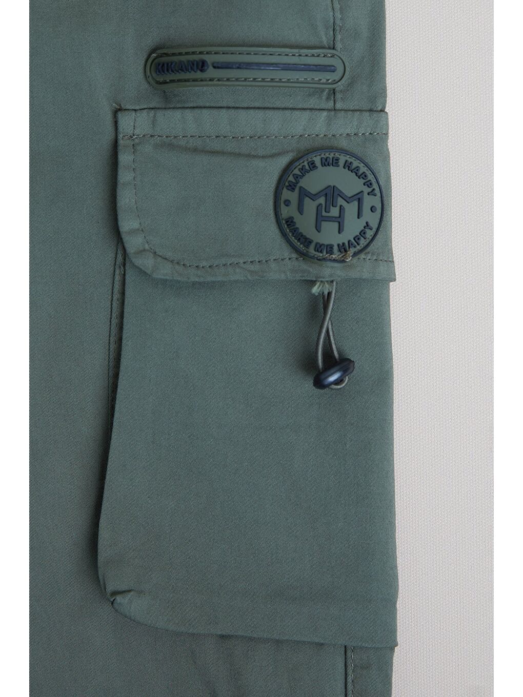 Haki Beli Lastikli Kargo Cep Jogger Erkek Çocuk Pantolon-1