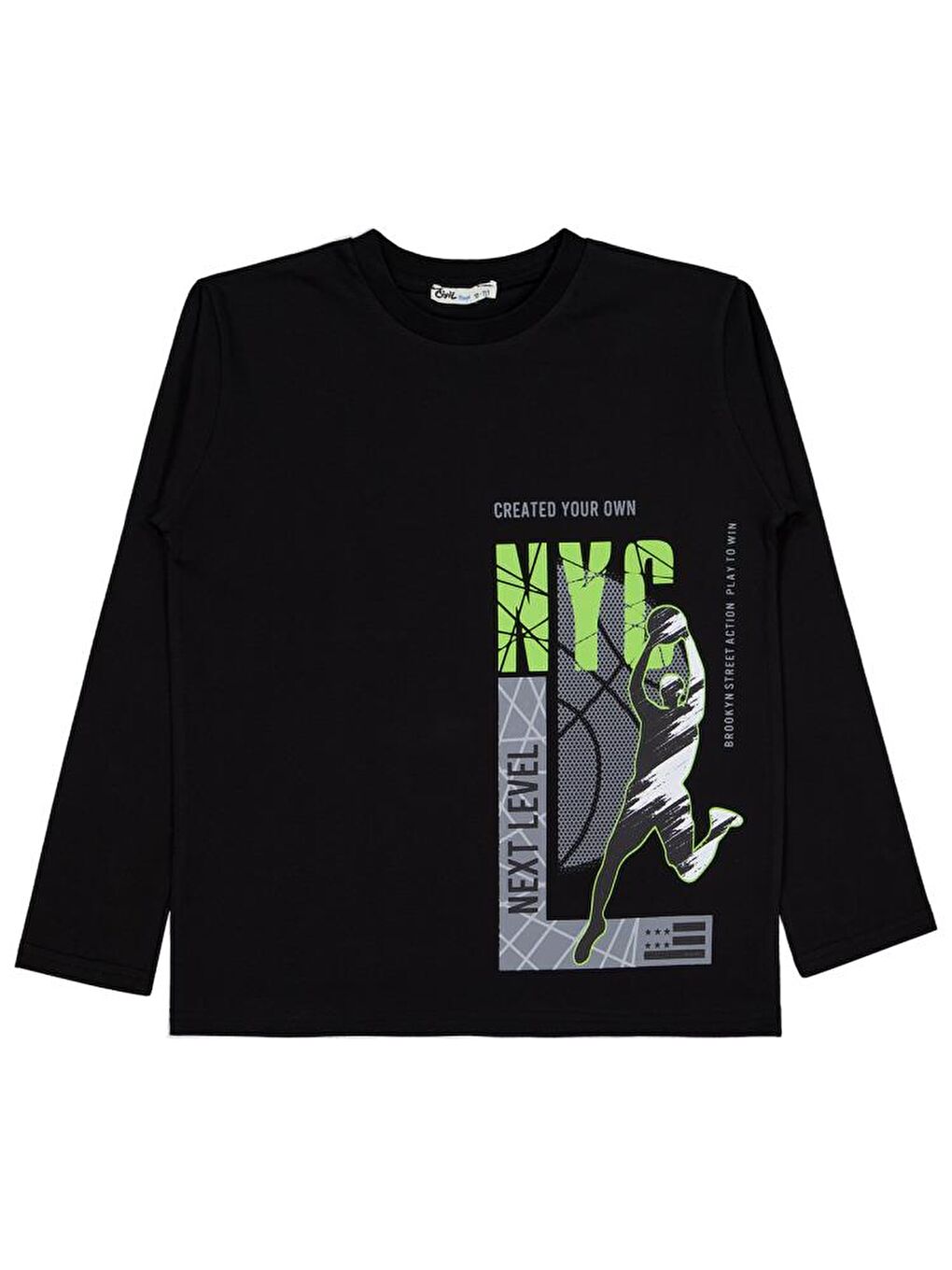 Boys Nyc Baskılı 10-13 Yaş Sweatshirt - Siyah 12-13 Yaş