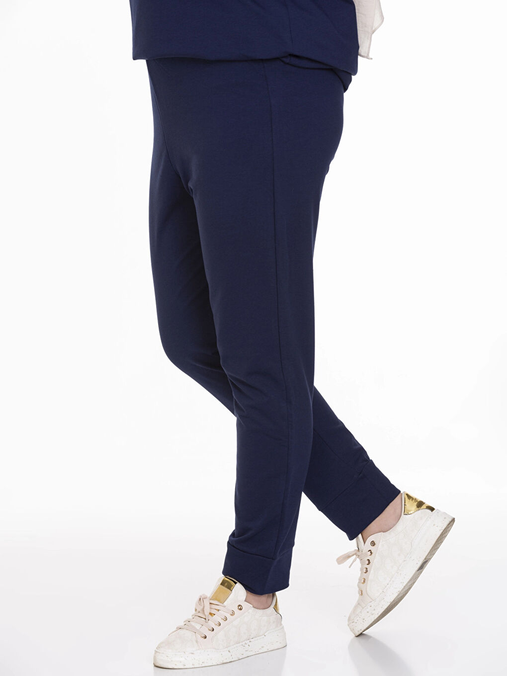 Lacivert Beli Lastikli Kadın Eşofman Altı N002-2