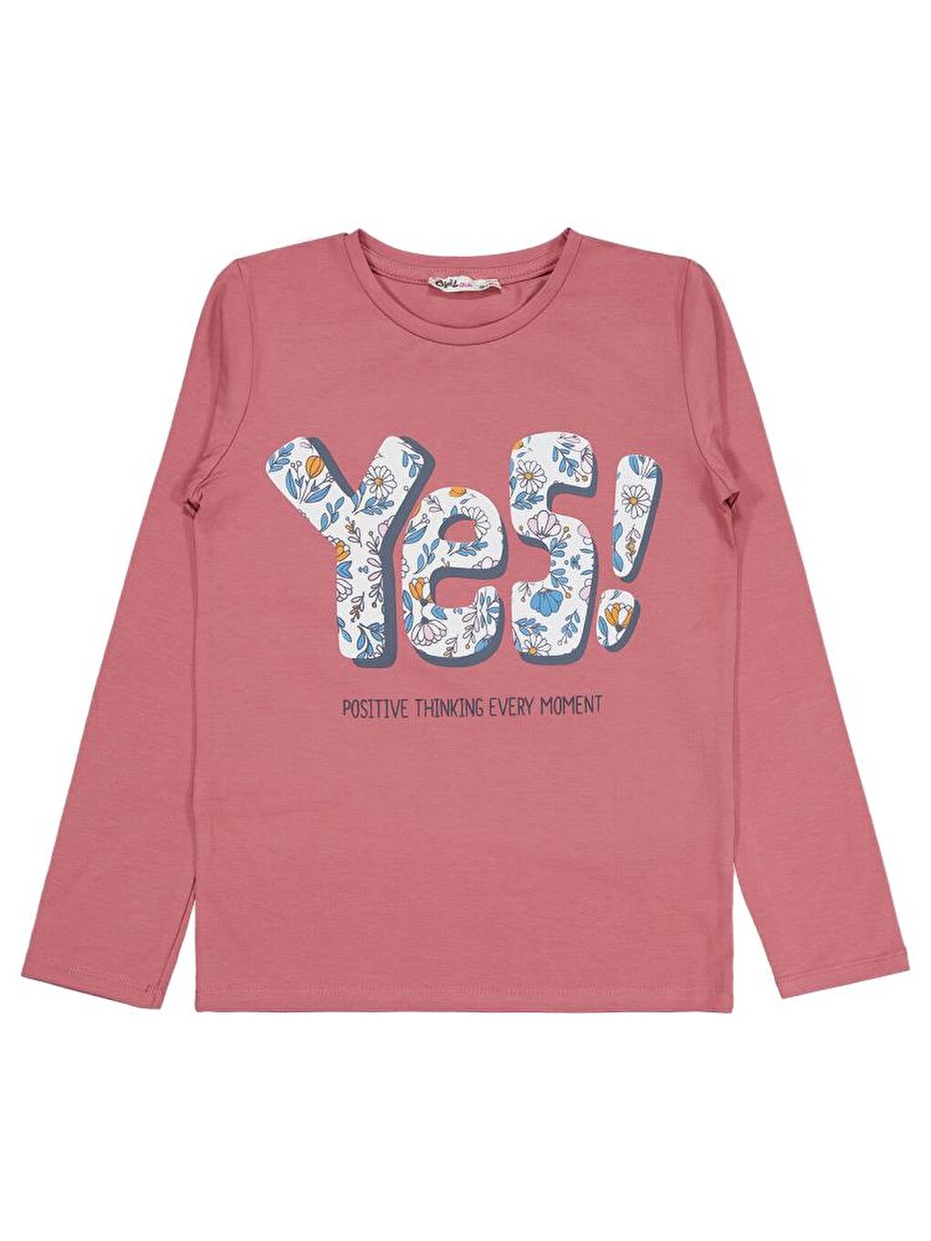 Girls Yes Baskılı 10-13 Yaş Sweatshirt - Pembe10-11 Yaş