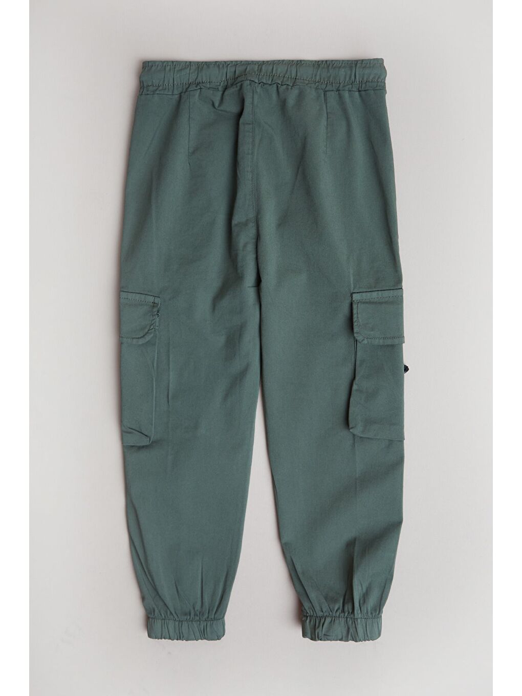 Haki Beli Lastikli Kargo Cep Jogger Erkek Çocuk Pantolon-2