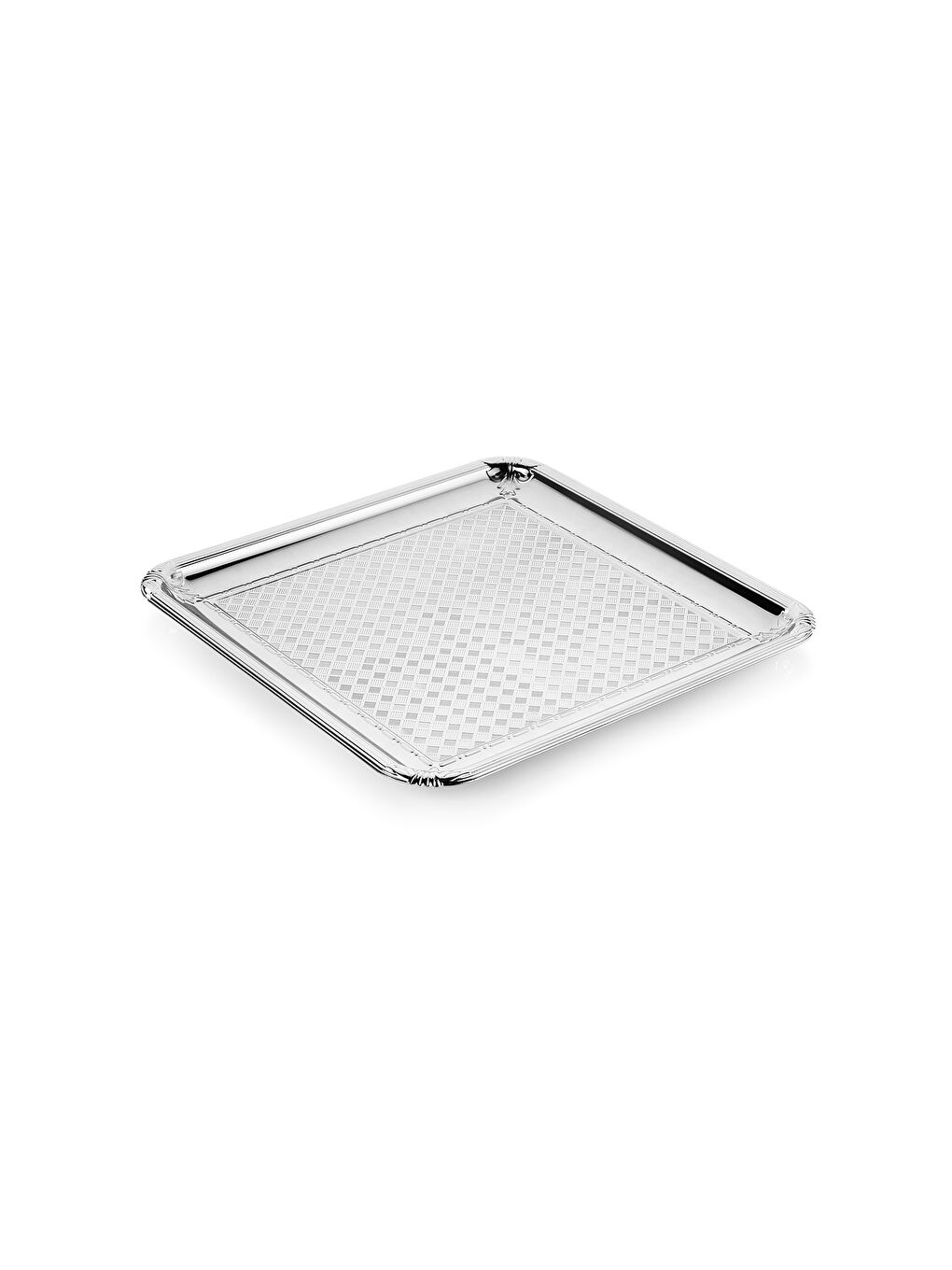 Gri Ela Sunum Tepsisi 1 Parça-Platin-1