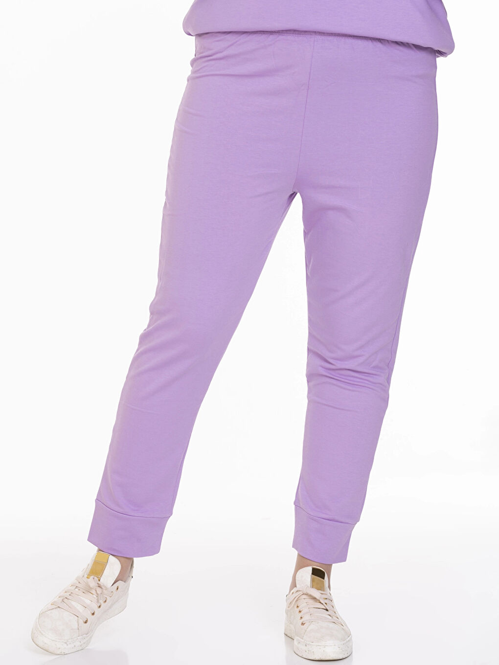 Lila Beli Lastikli Kadın Eşofman Altı N002-1