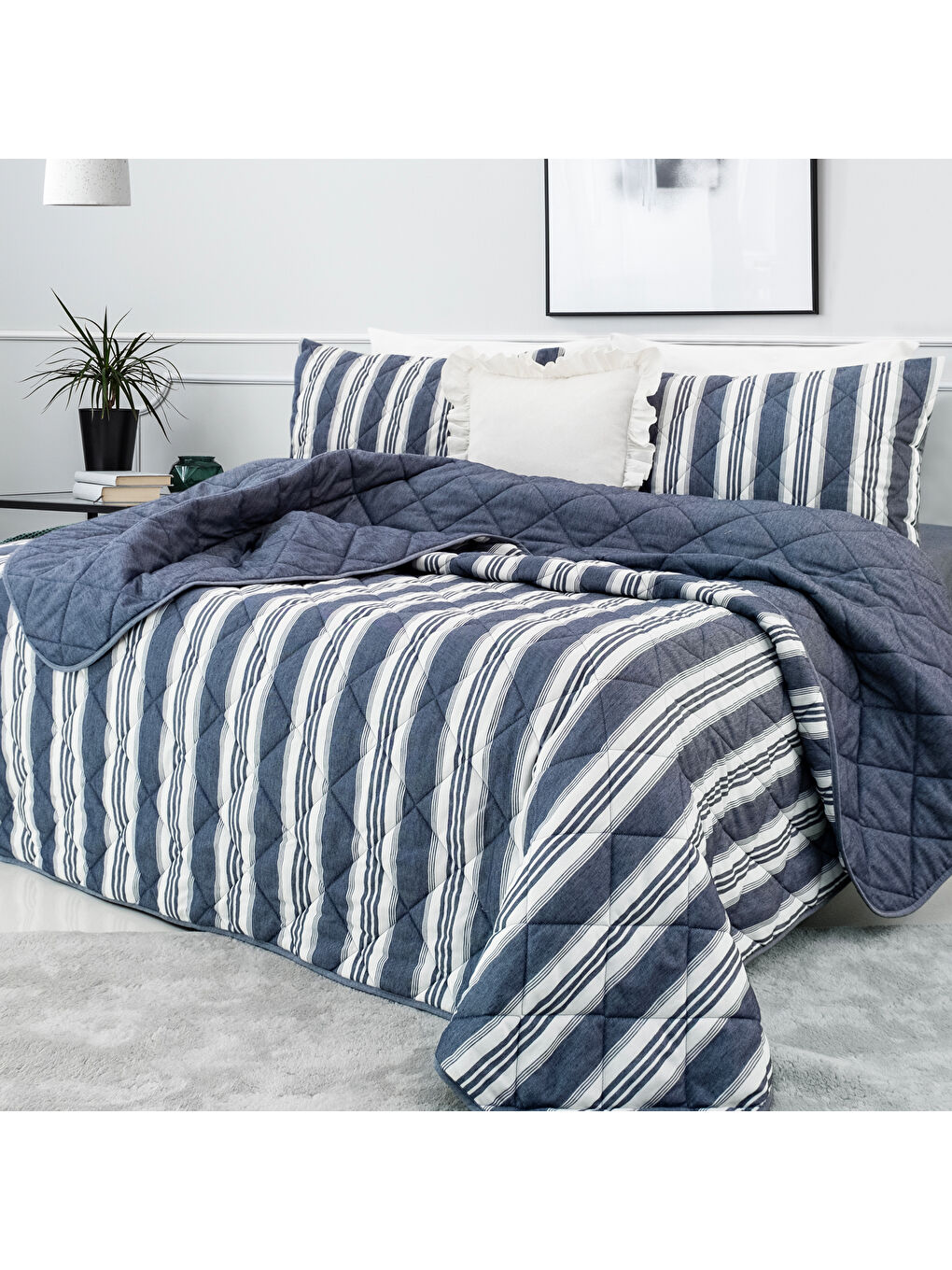 Home İnfinity Çift Kişilik Complete Set 4 Parça-İndigo-2