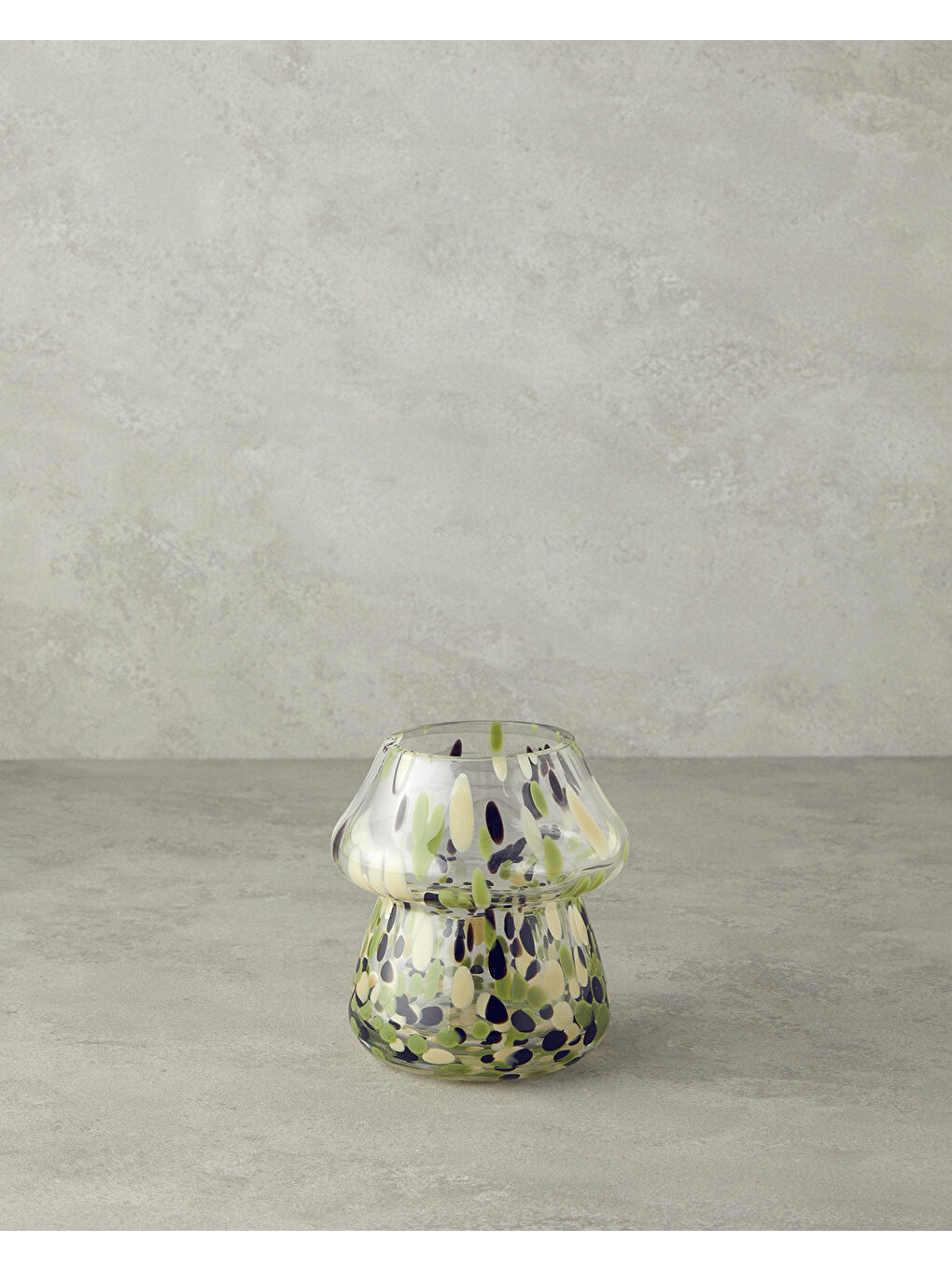 Beyaz Mushroom Cam Vazo Multicolor