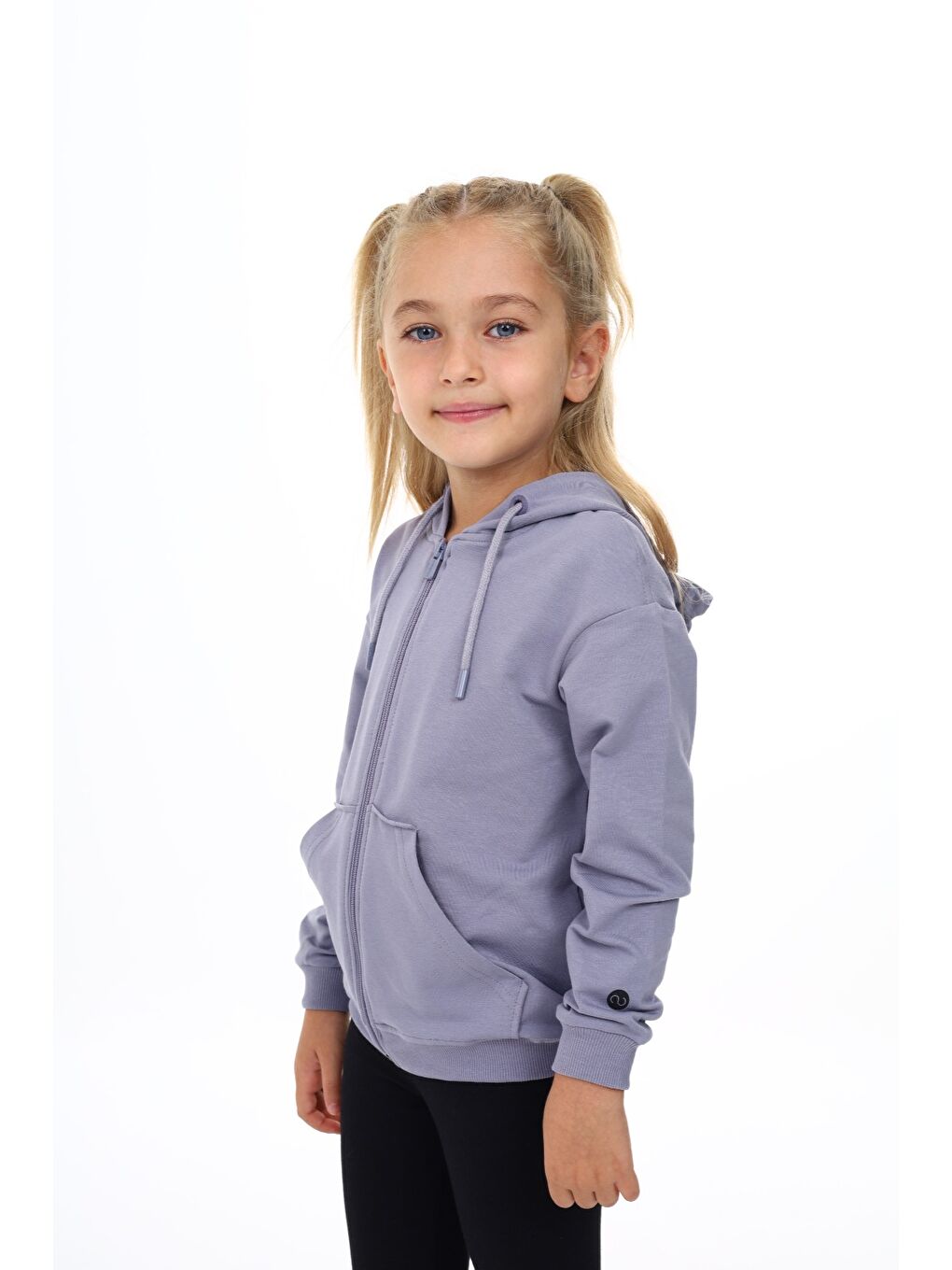 Toontoykids Gri Kız Çocuk Baskılı Fermuarlı Sweatshirt - 1