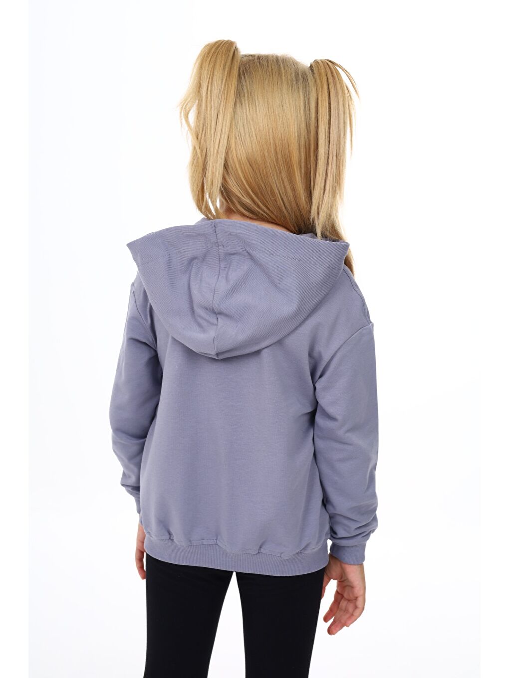 Toontoykids Gri Kız Çocuk Baskılı Fermuarlı Sweatshirt - 3