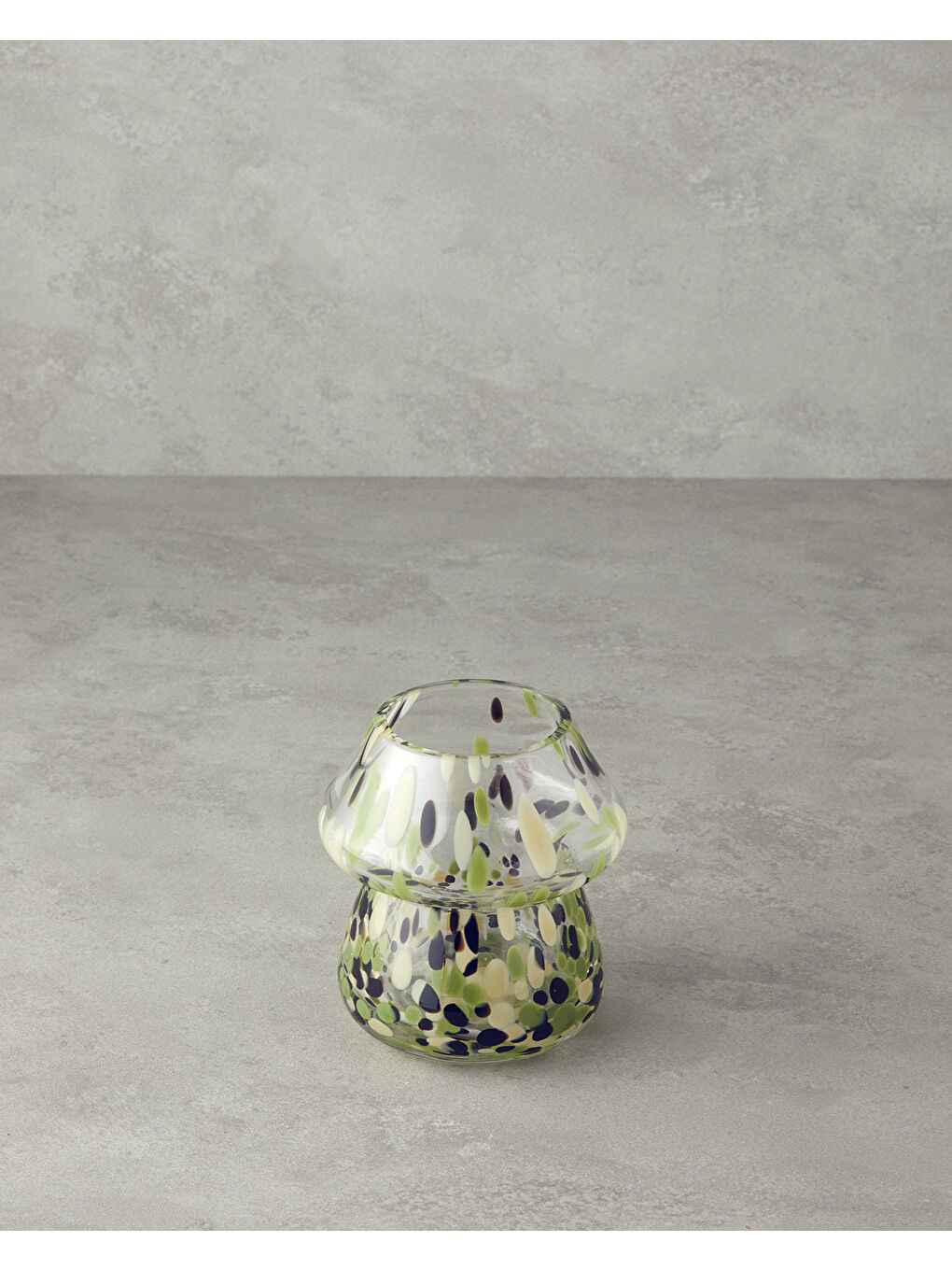 Beyaz Mushroom Cam Vazo Multicolor-1