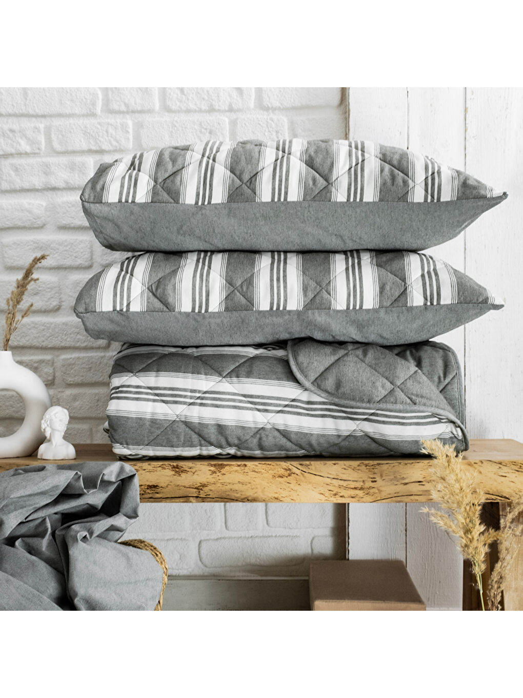 Home İnfinity Çift Kişilik Complete Set 4 Parça-Haki-6