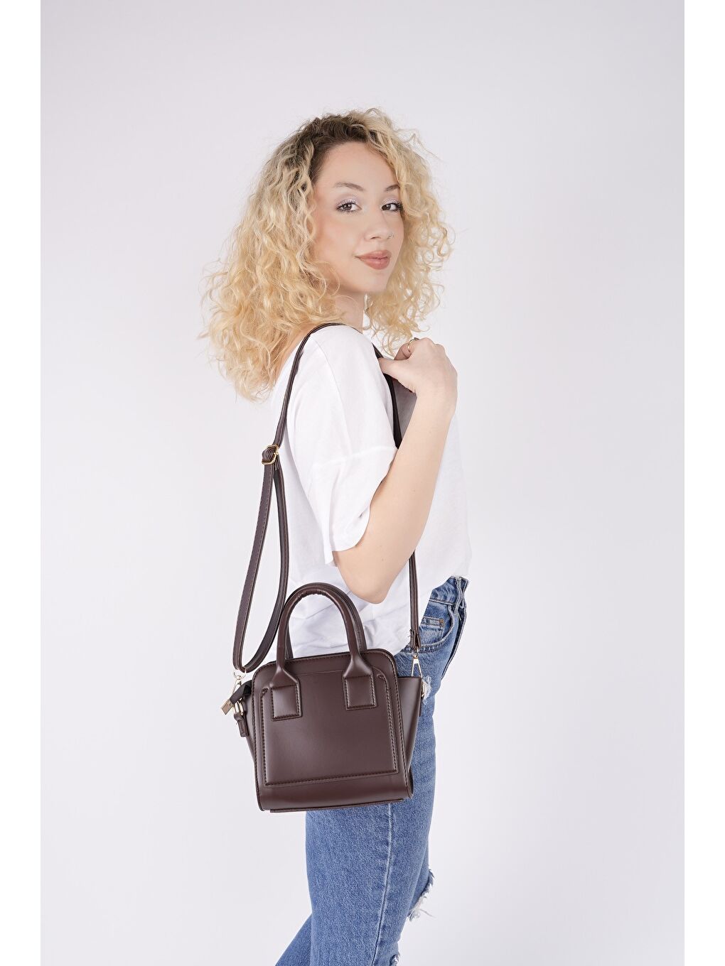 Kahverengi CALVİNO Kadın El ve Omuz Çantası-3