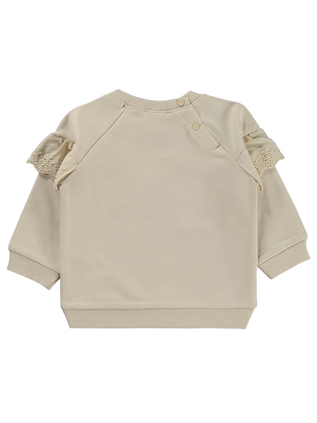 Baby Fırfırlı Basic 6-18 Ay Sweatshirt - Bej-1
