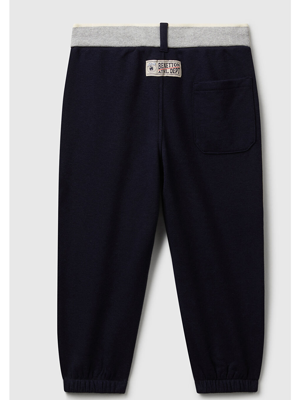 Erkek Çocuk Lacivert Logolu Çizgili Bel Bantlı Büzgü İpli Cepli Jogger Eşofman Altı-1