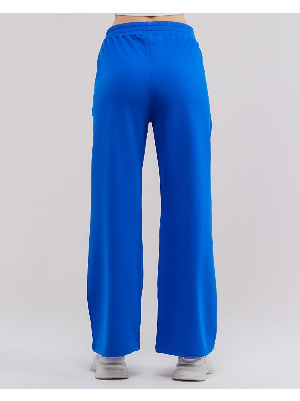 Mavi Beli Lastikli Bol Paça Kadın Eşofman Altı N003-4