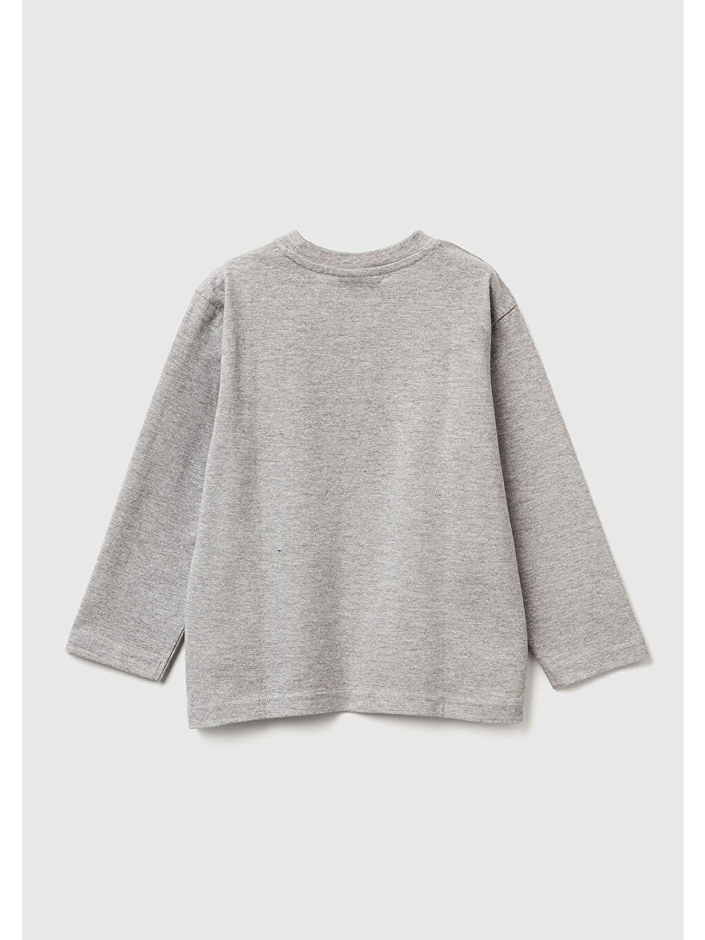 Erkek Çocuk Gri Melanj Önü ve Arkası Çok Renkli Batwheels Baskılı Logo Etiketli Jarse T-shirt-1