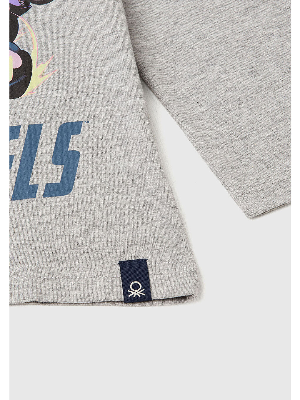 Erkek Çocuk Gri Melanj Önü ve Arkası Çok Renkli Batwheels Baskılı Logo Etiketli Jarse T-shirt-2