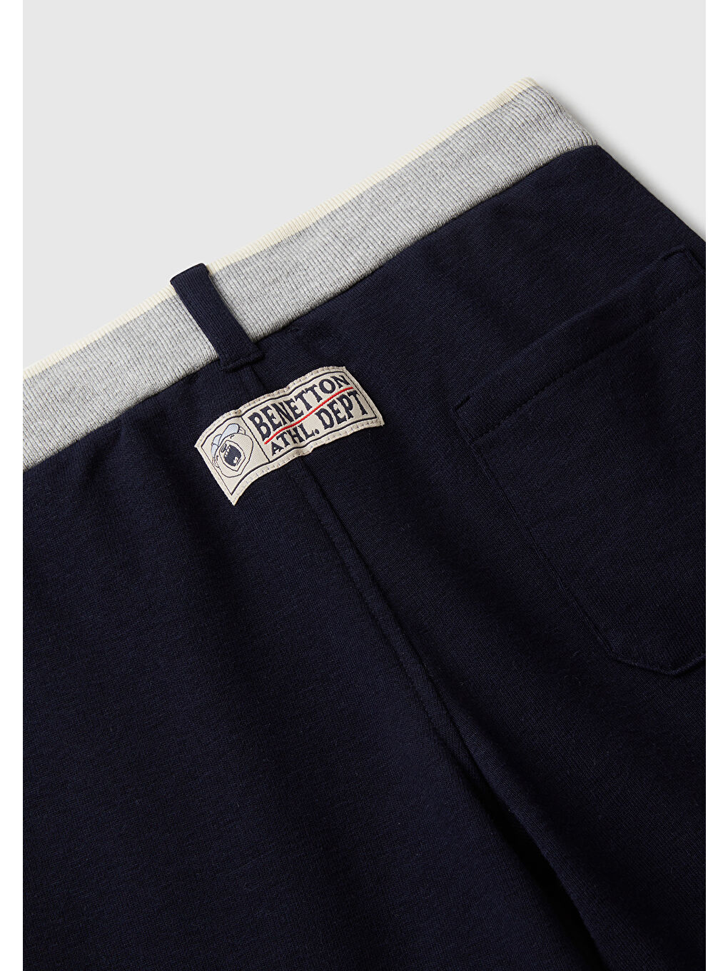 Erkek Çocuk Lacivert Logolu Çizgili Bel Bantlı Büzgü İpli Cepli Jogger Eşofman Altı-2