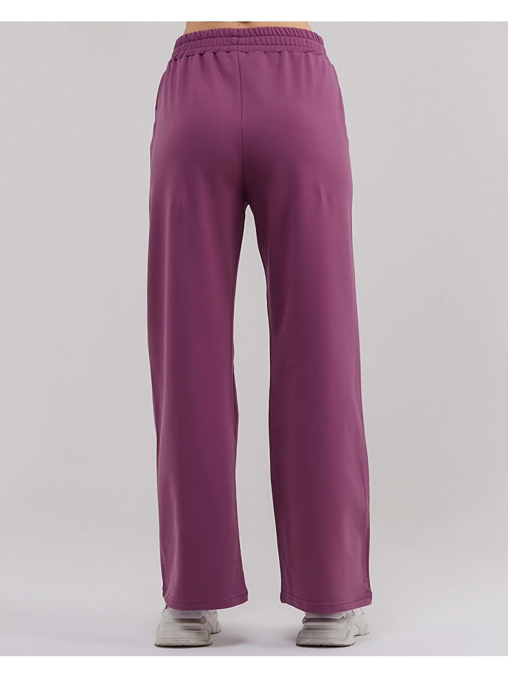 Mor Beli Lastikli Bol Paça Kadın Eşofman Altı N003-4