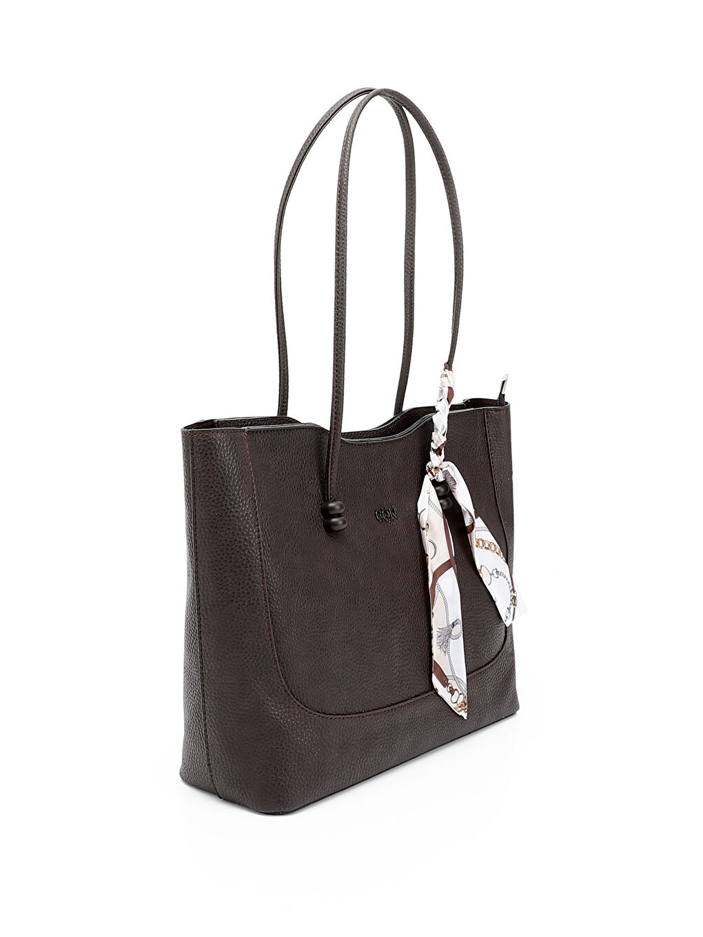 Kahverengi Kadın ÇİKOLATA KAHVE Fularlı Yavrulu Omuz Çantası-1