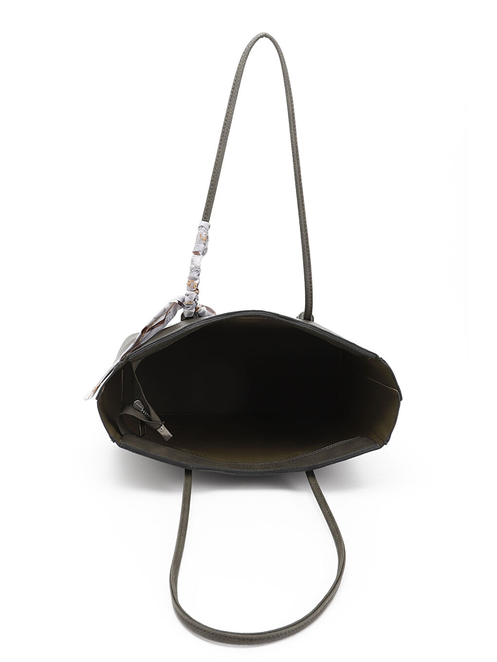 Haki Kadın HAKİ-YEŞİL Fularlı Yavrulu Omuz Çantası-4