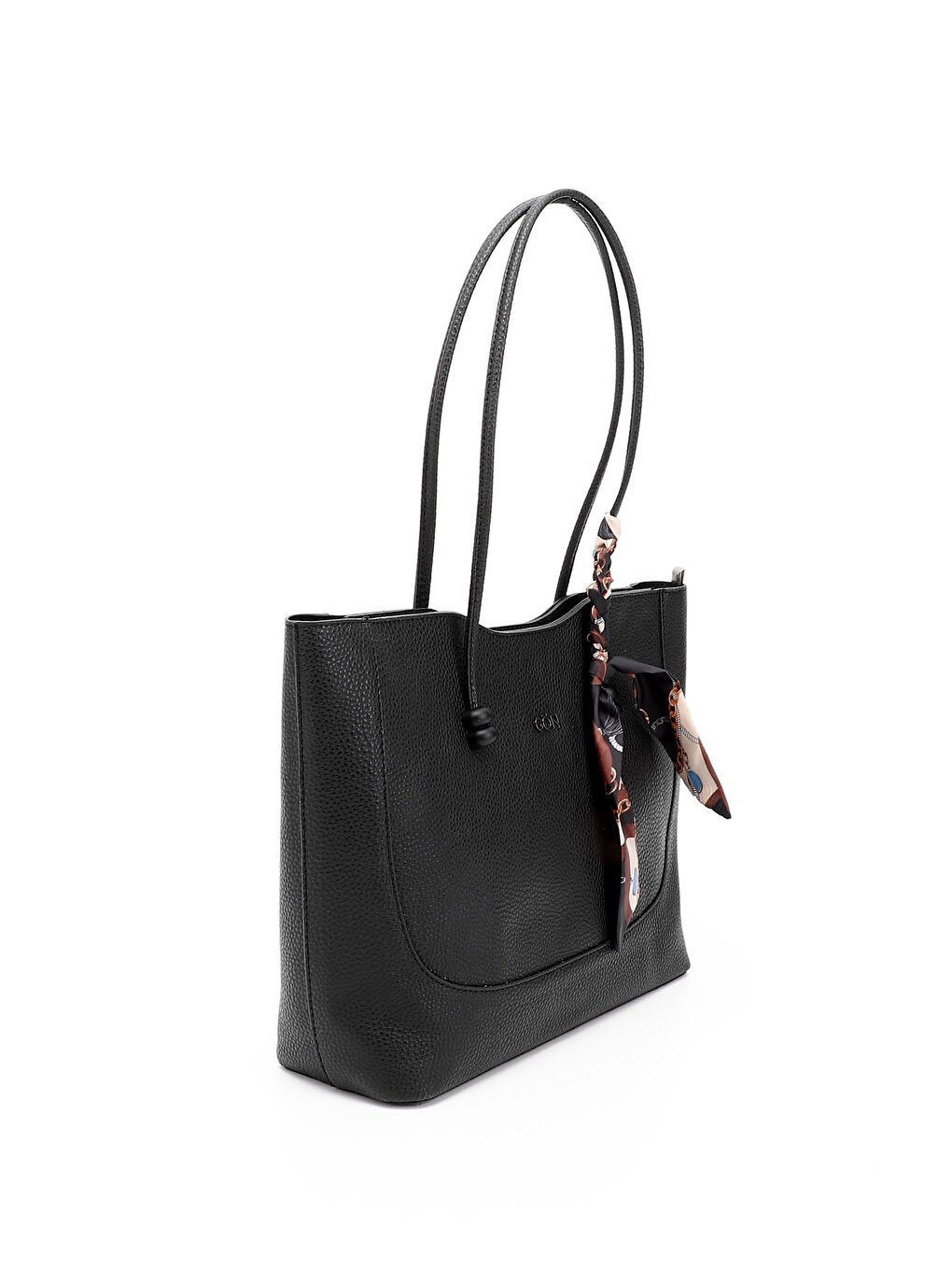 Mor Kadın ZÜMRÜT-SİYAH Fularlı Yavrulu Omuz Çantası-1