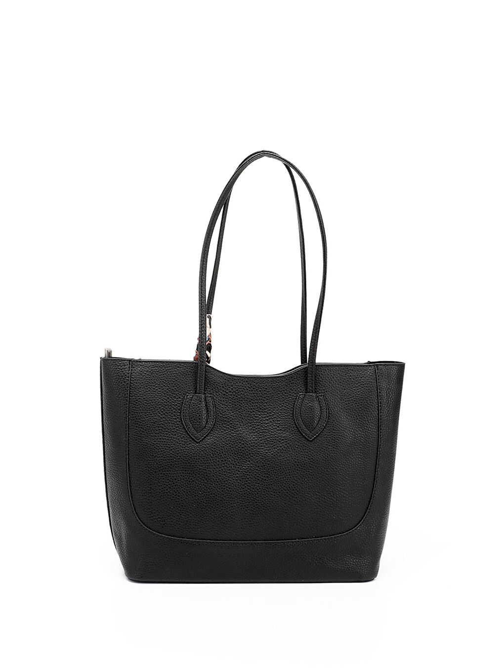 Mor Kadın ZÜMRÜT-SİYAH Fularlı Yavrulu Omuz Çantası-3