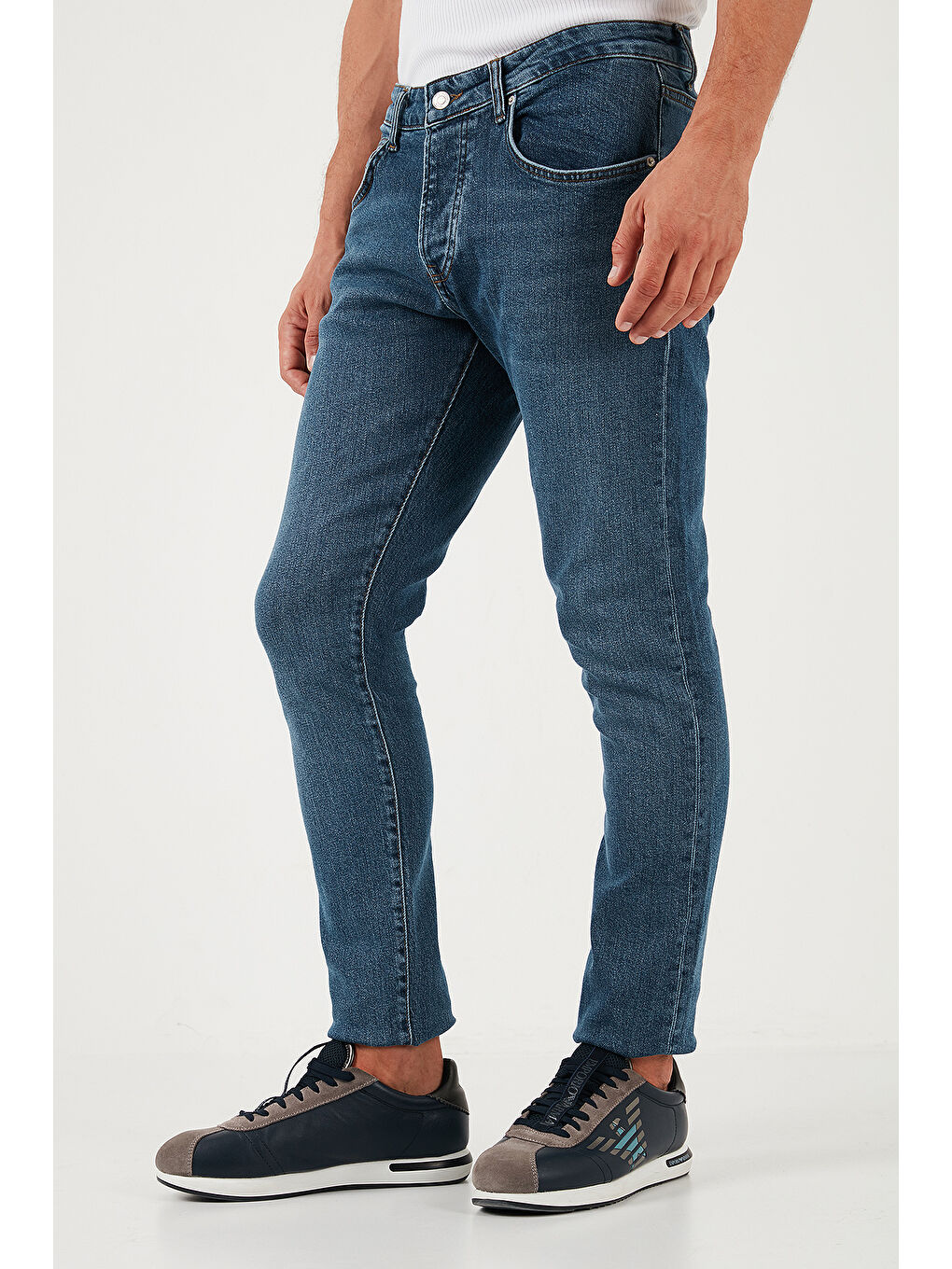 Buratti Lacivert Pamuklu Normal Bel Slim Fit Dar Paça Erkek Jeans 1115S05NAPOLI - 1