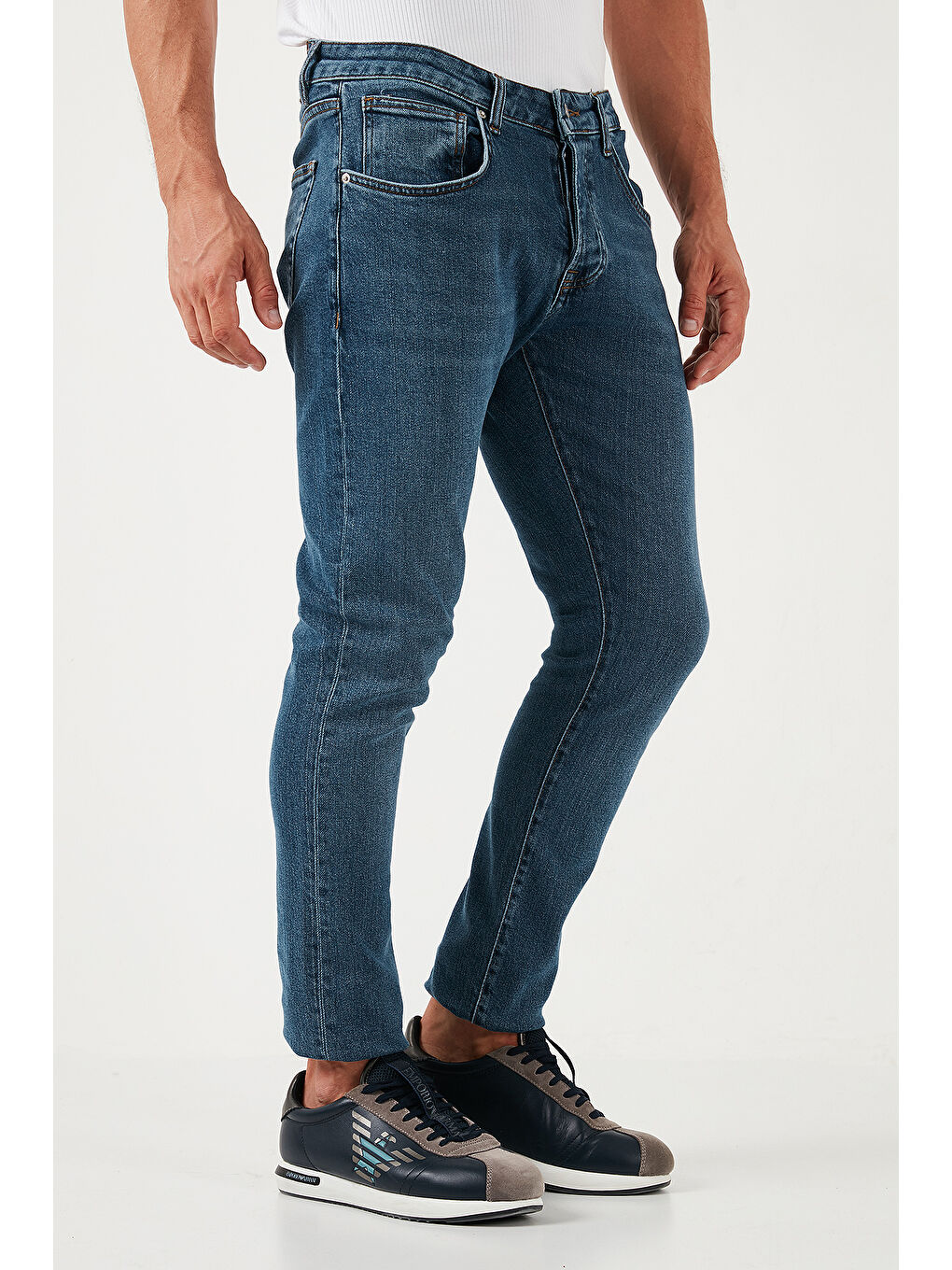 Buratti Lacivert Pamuklu Normal Bel Slim Fit Dar Paça Erkek Jeans 1115S05NAPOLI - 3