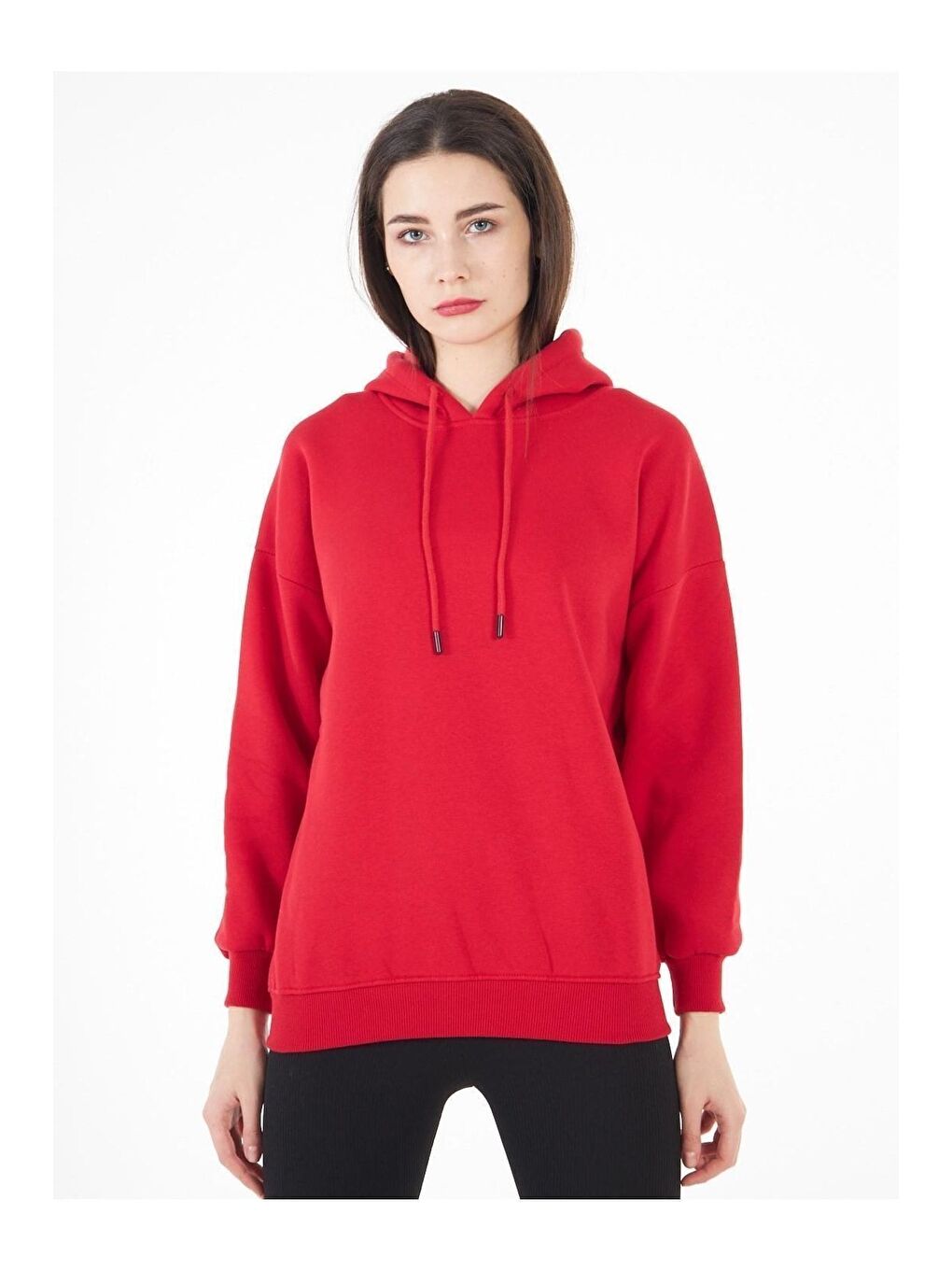 Kırmızı Kadın Oversize Sweatshirt