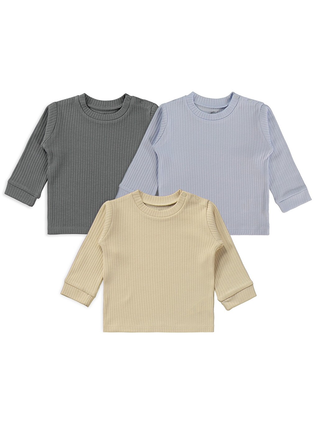 Basic 3'lü Set 6-18 Ay Sweatshirt - Mavi
