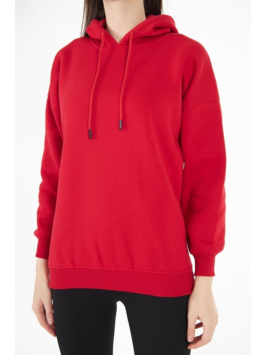 Kırmızı Kadın Oversize Sweatshirt-1