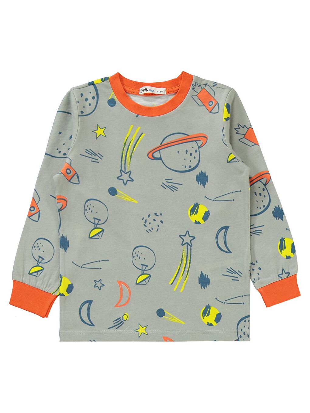 Turuncu Boys Erkek Çocuk Pijama Takımı 2-5 Yaş Oranj-1