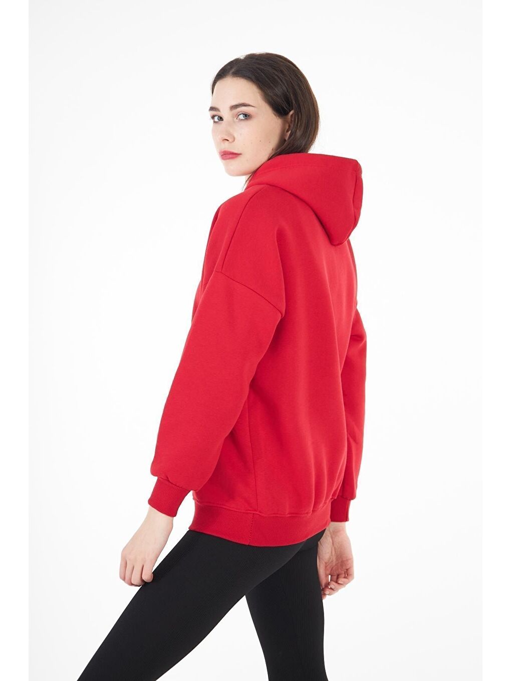Kırmızı Kadın Oversize Sweatshirt-2