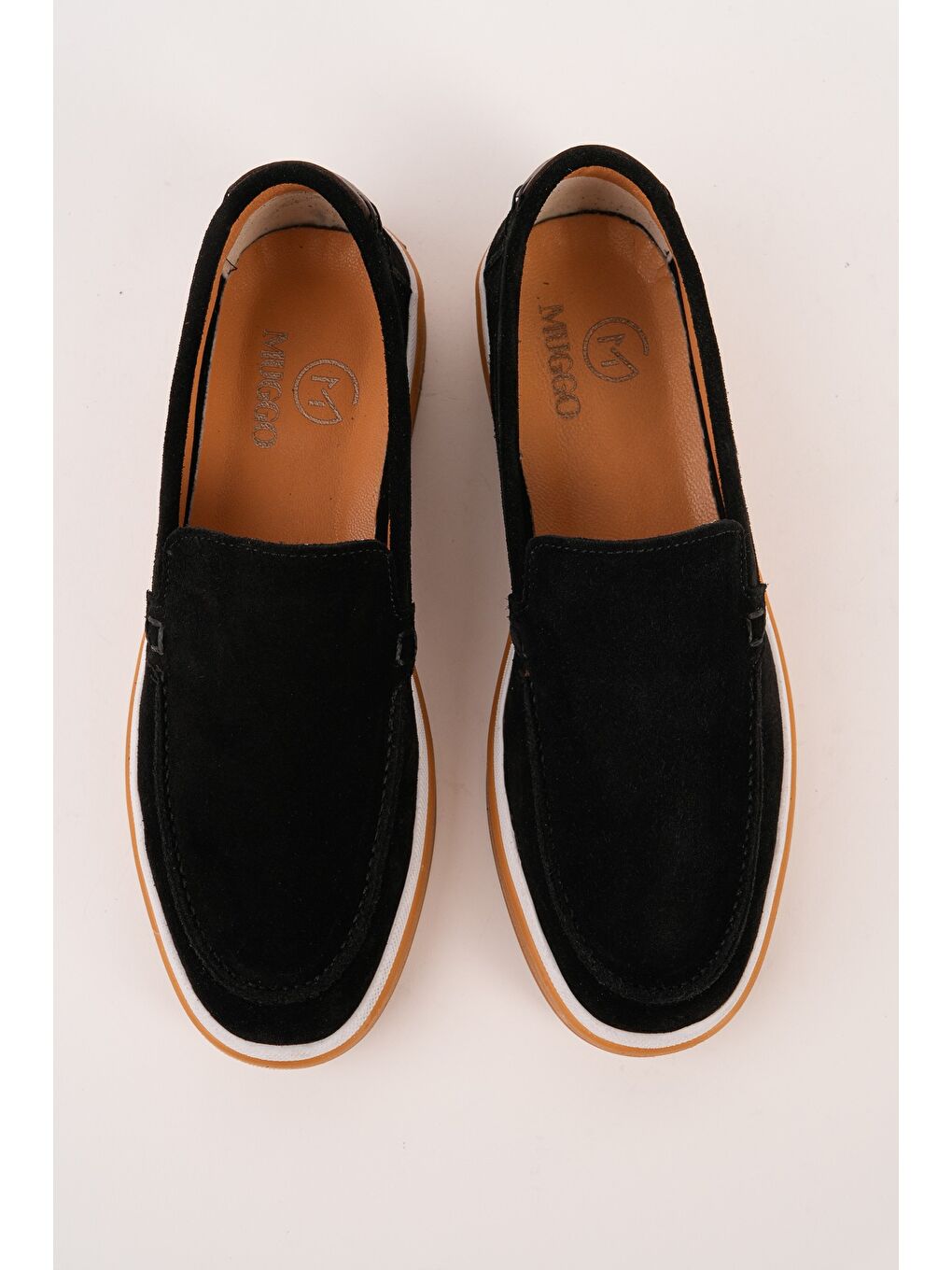 Siyah COVENT Hakiki Süet Deri Bağcıksız Erkek Günlük Loafer Ayakkabı-4