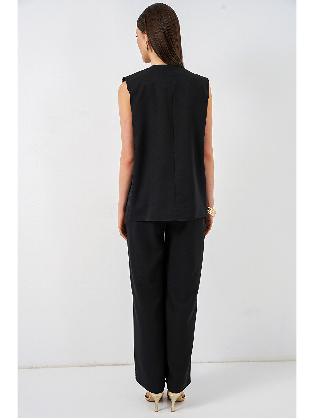 Kadın Yelek Pantolon İkili Takım 30086 - Siyah-5