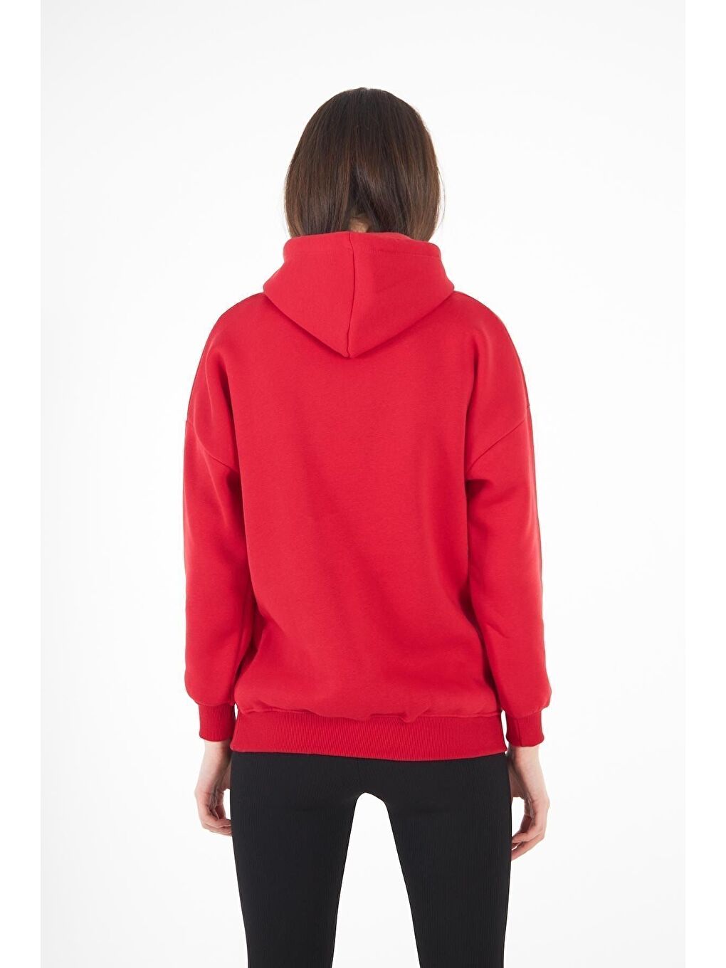 Kırmızı Kadın Oversize Sweatshirt-5