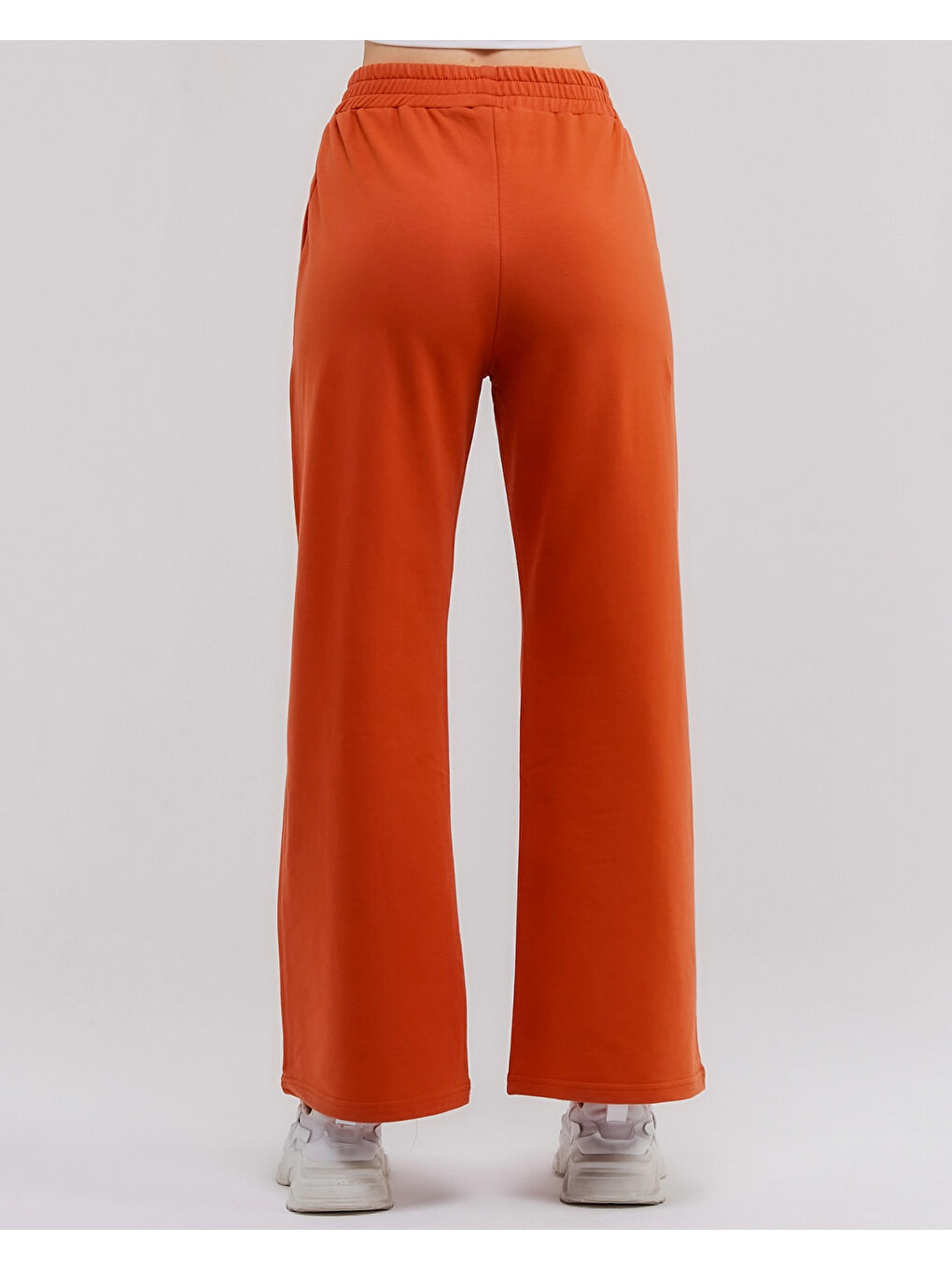 Kahverengi Beli Lastikli Bol Paça Kadın Eşofman Altı N003-4