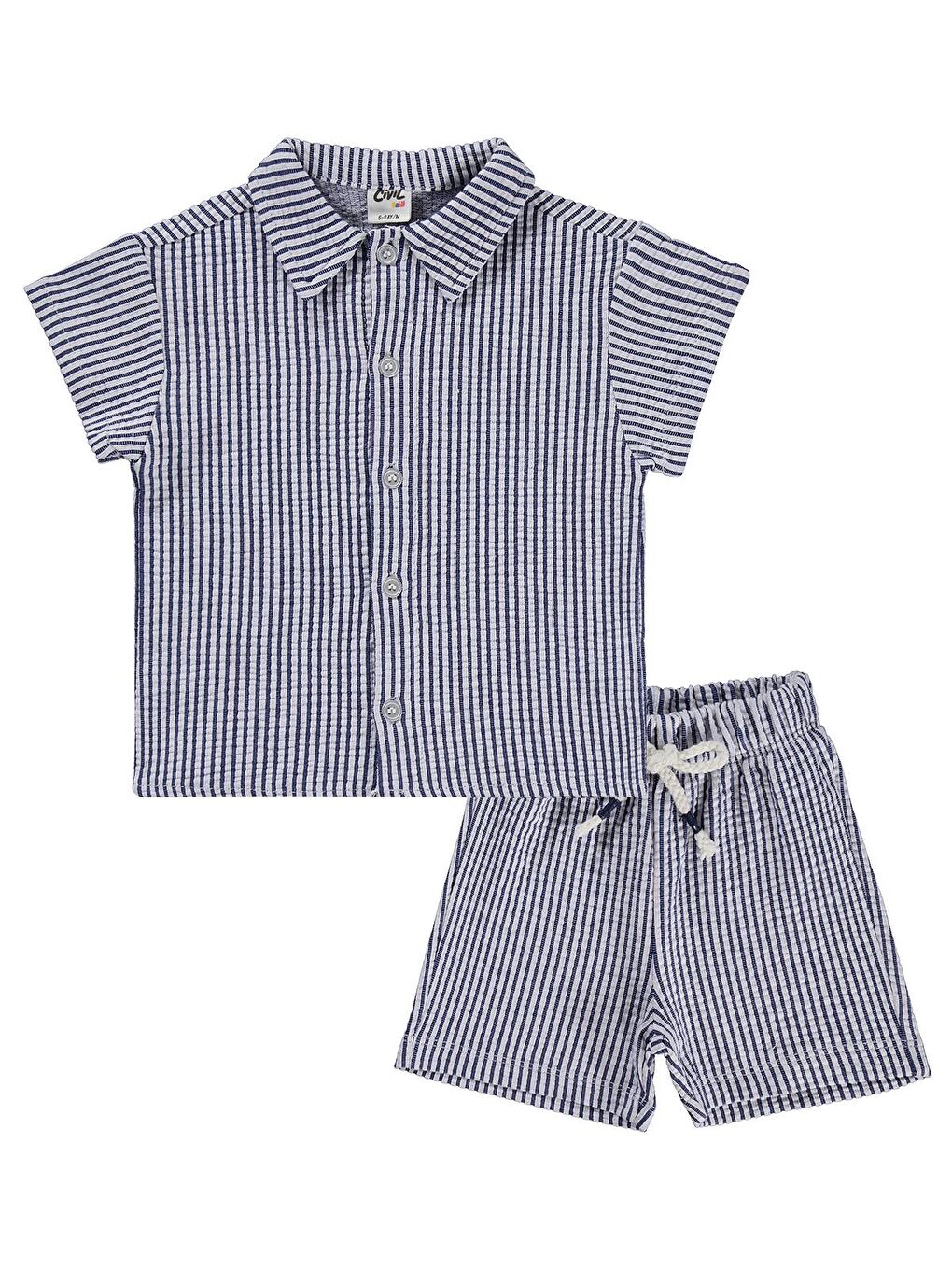 Baby Çizgili 6-18 Ay Takım - Lacivert-1