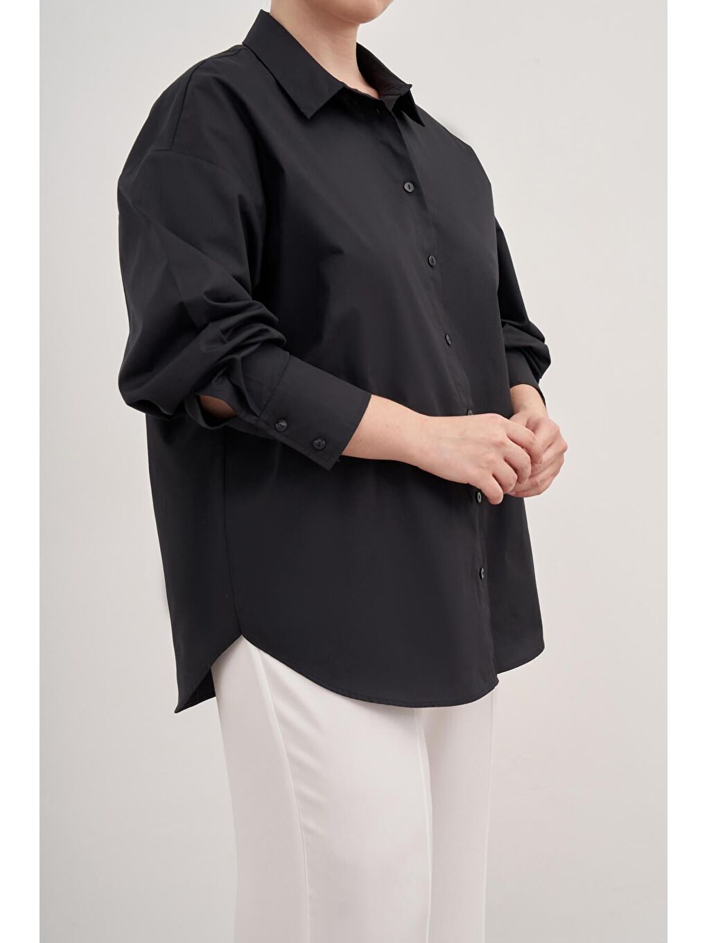 Mylinemoda Siyah Basic Poplin Gömlek - 3