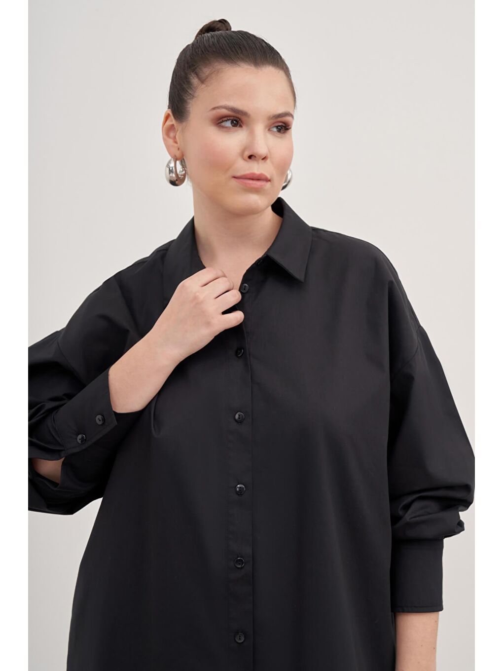 Mylinemoda Siyah Basic Poplin Gömlek - 5