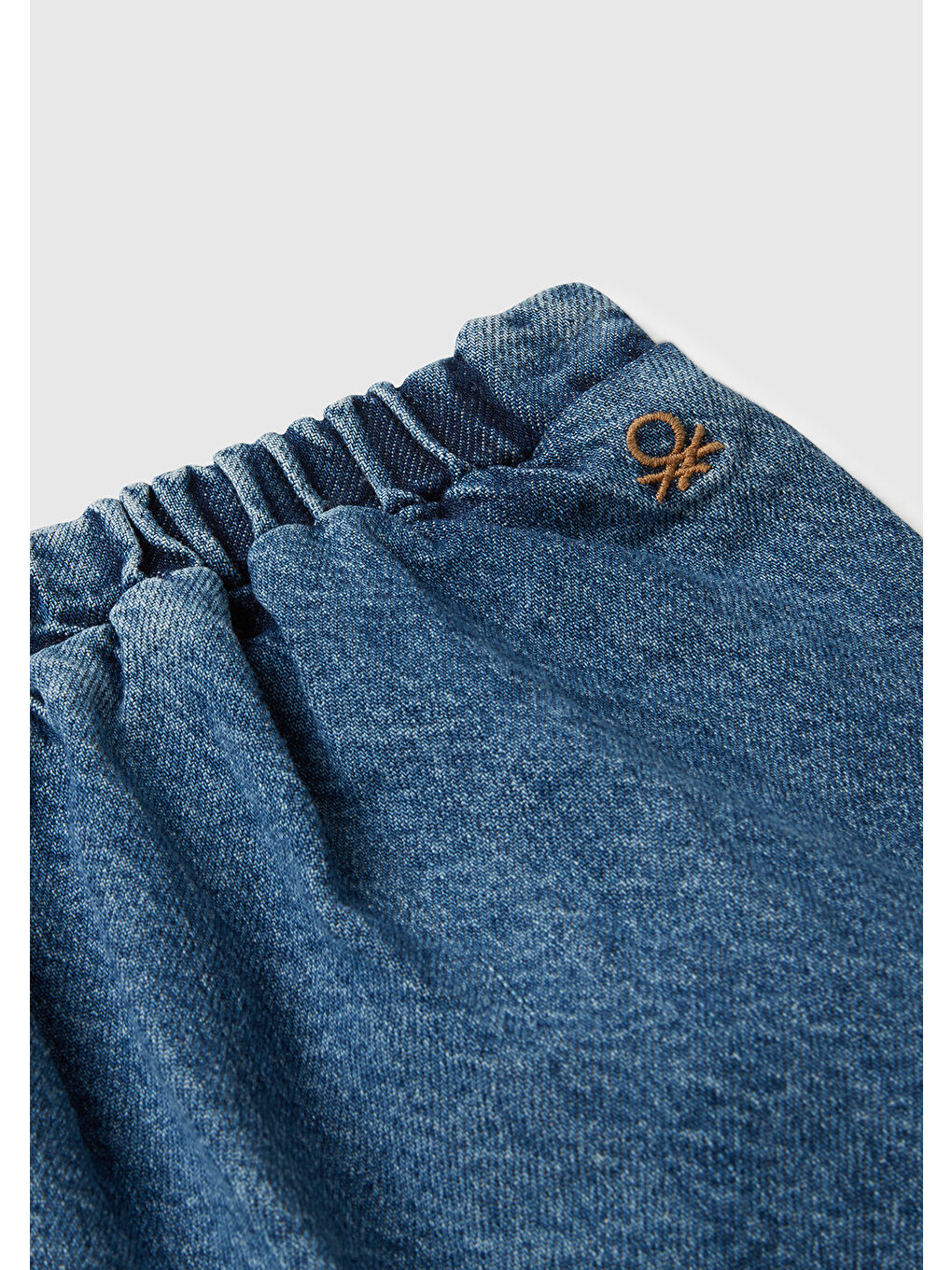 Kız Çocuk Koyu Mavi Kalp Düğmeli Önü Pileli Beli Lastikli Etek-3